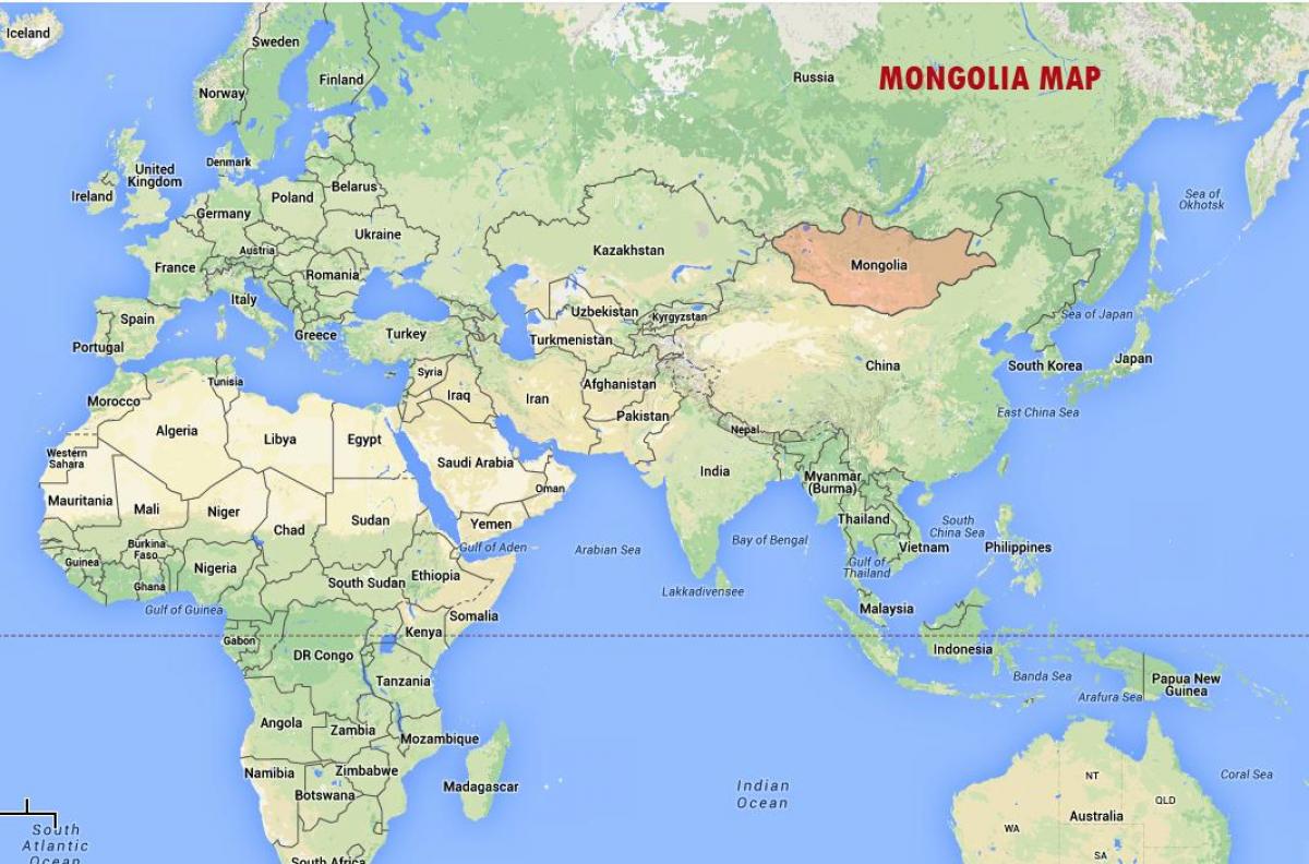 在モンゴルの地図