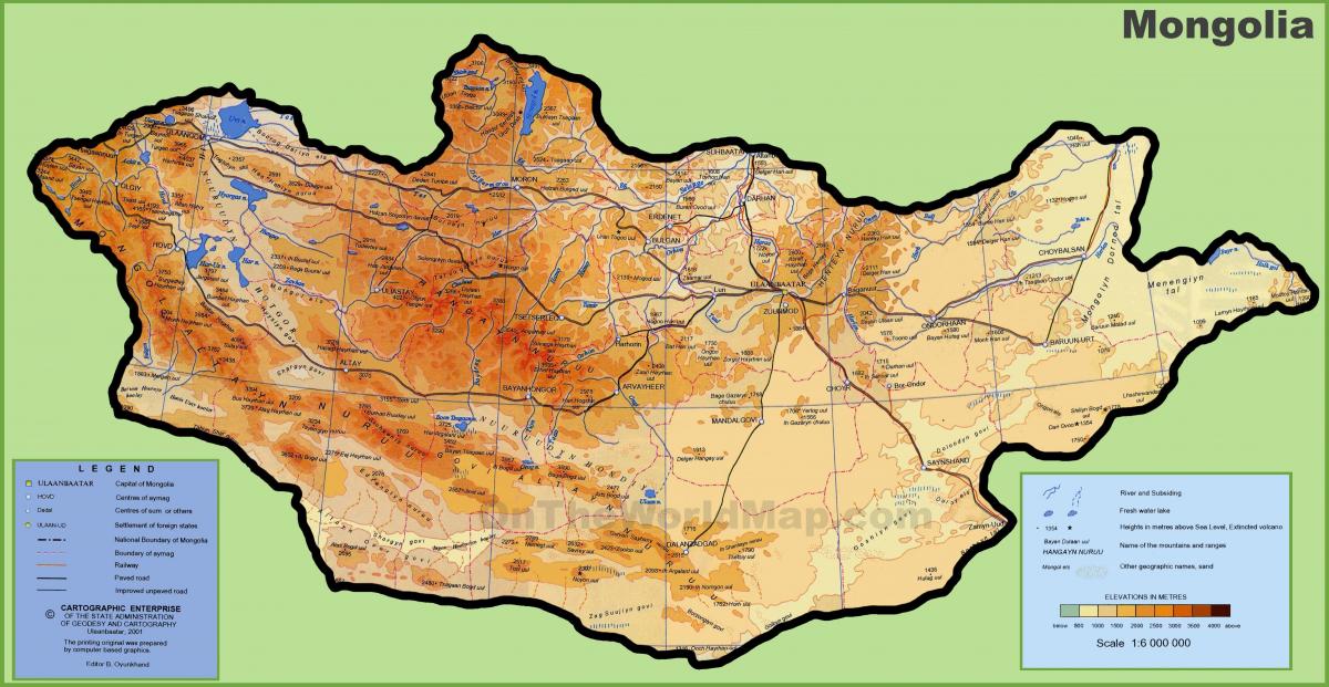 モンゴルの地図の位置
