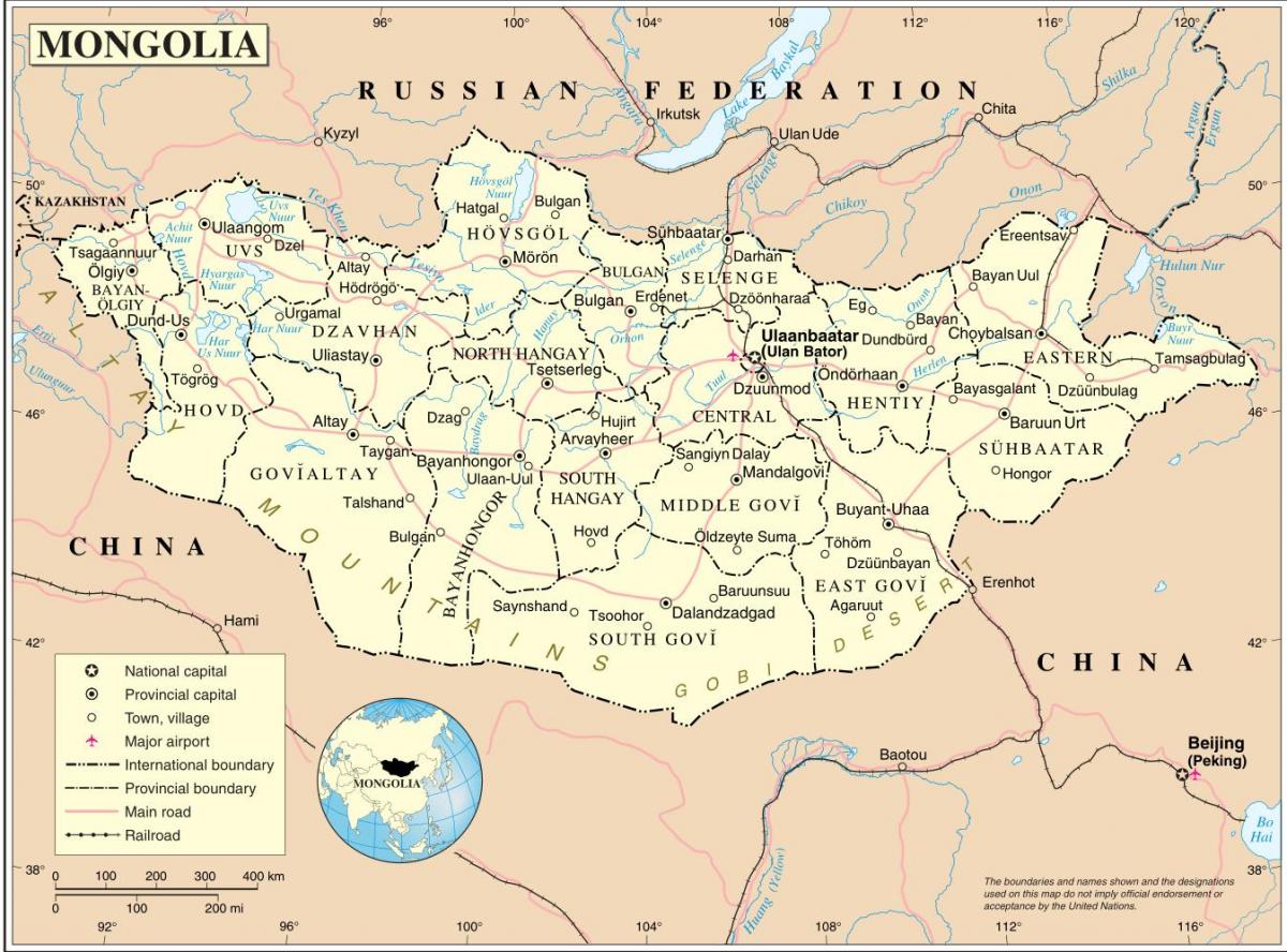 モンゴル国地図