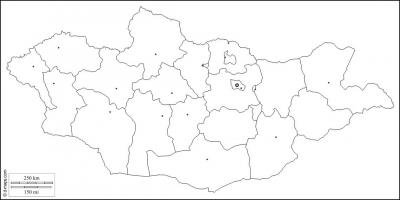 白地図のモンゴル