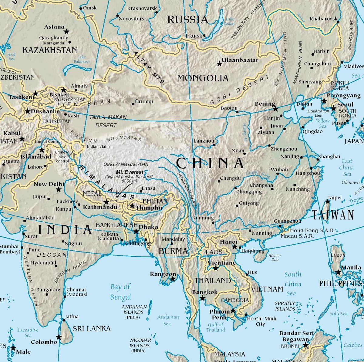 モンゴル高原地図の位置