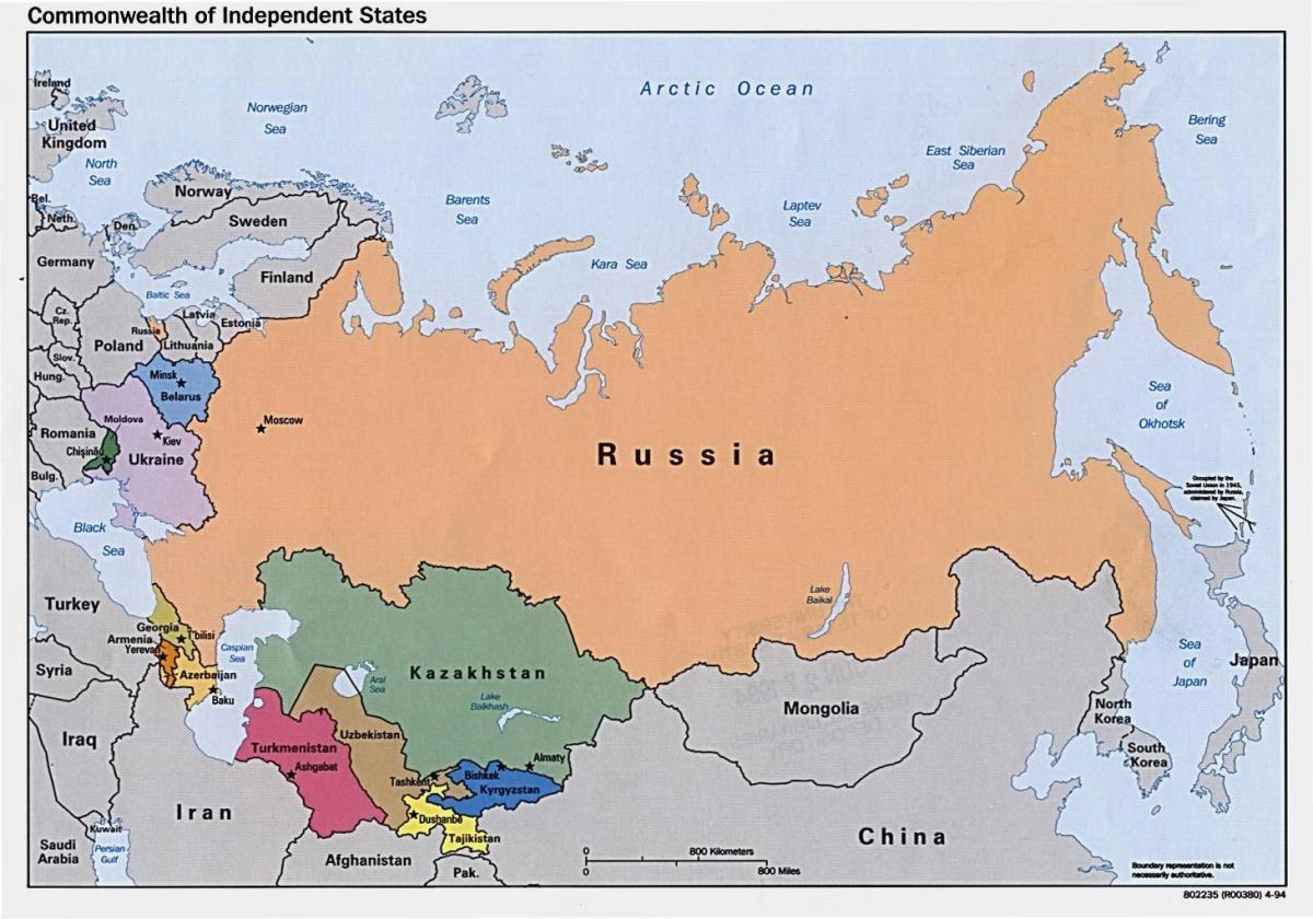 地図のロシアモンゴル