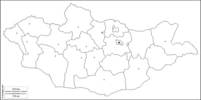 白地図のモンゴル