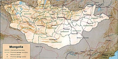 モンゴルの地理的地図