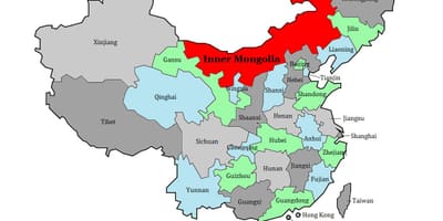地図のモンゴル地域