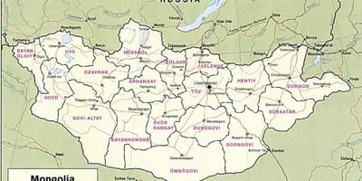 地図のモンゴル草原地帯